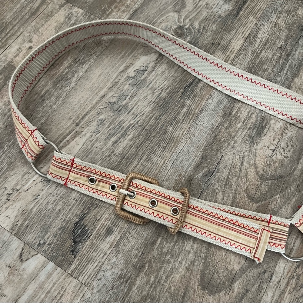 Y2k Striped Canvas Belt - Picture 2 of 3